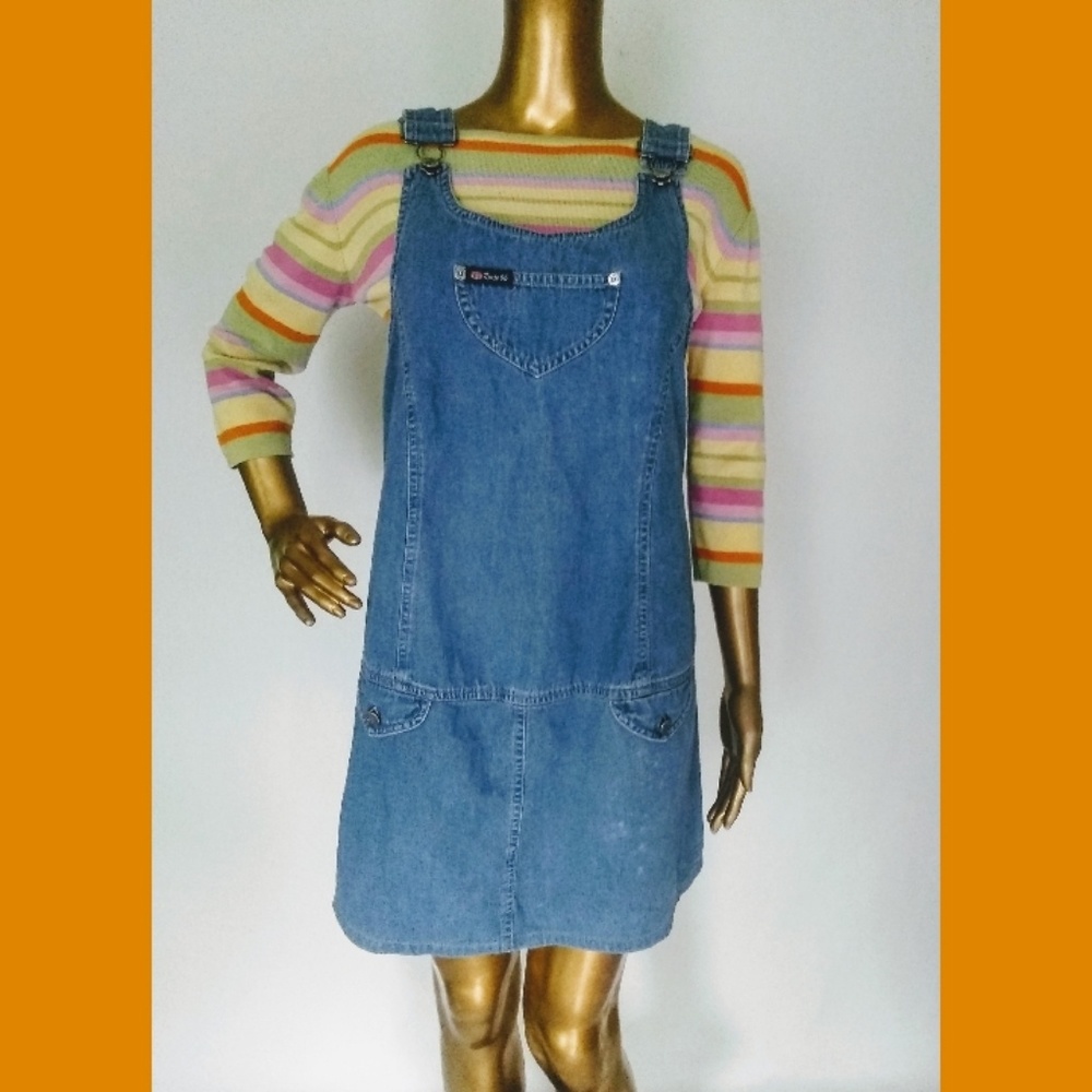 🌻🌻Route 66 90's Vintage Denim Jean Overall Dress